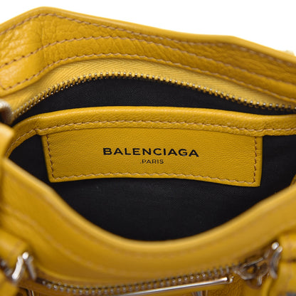 Balenciaga Chevre Silver Metallic Edge Hardware Nano City Jaune Epi 6 of 9