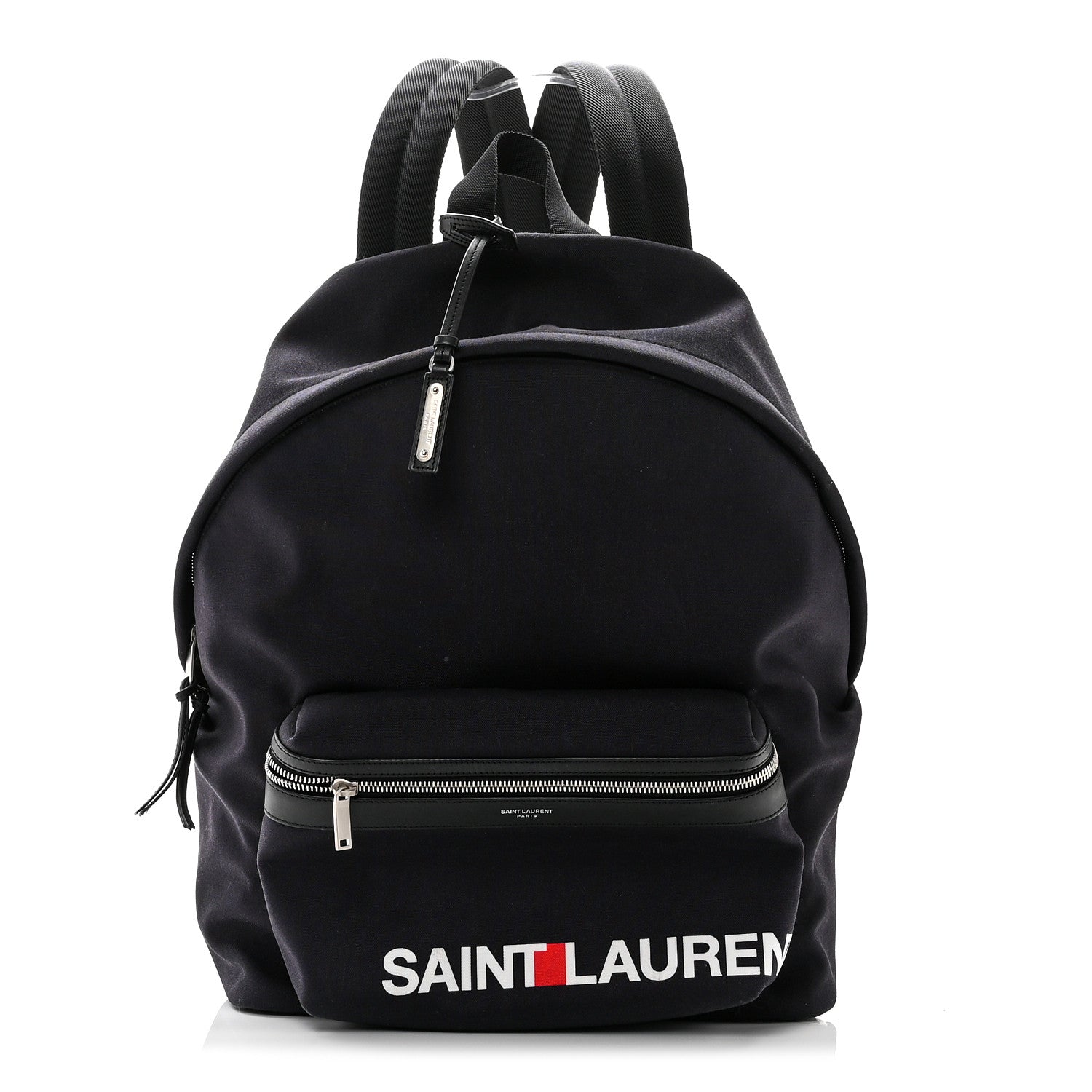 Saint Laurent Canvas Logo City Backpack Navy 1 of 9