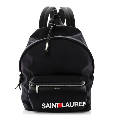 Saint Laurent Canvas Logo City Backpack Navy 1 of 9