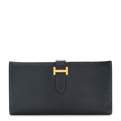 Hermes Epsom Bearn Gusset Wallet Bleu Indigo 1 of 11