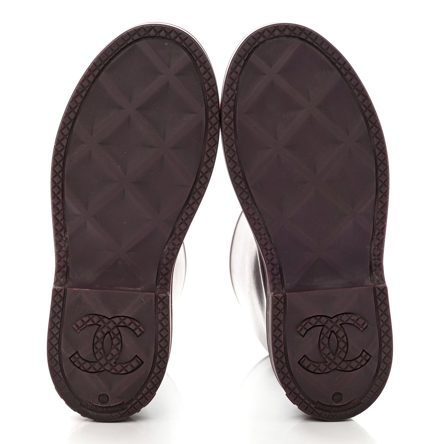 Chanel Caoutchouk CC High Boots 40 Dark Purple 5 of 8