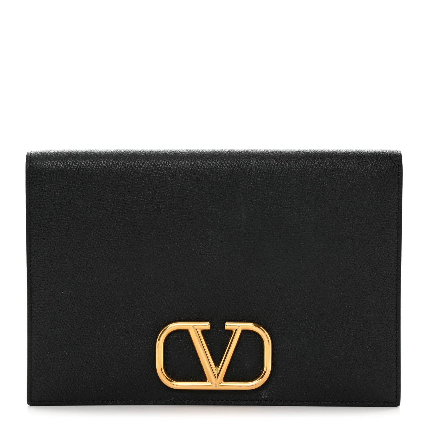 Valentino Garavani Grainy Calfskin Vlogo Signature Pouch Black 1 of 6