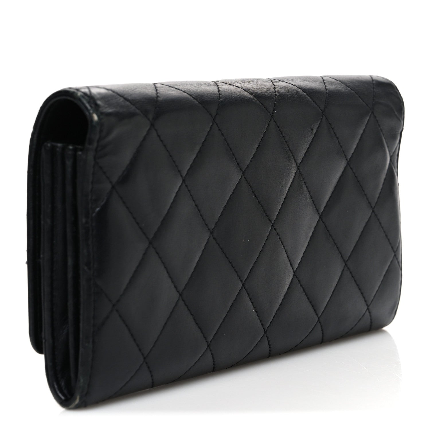 CHANEL バック　ウォレット Chanel Calfskin Quilted Cambon Gusset Flap Wallet Black 1877646