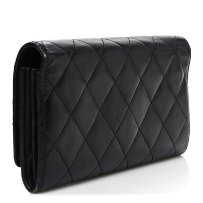 Chanel Calfskin Quilted Cambon Gusset Flap Wallet Black 3 of 9