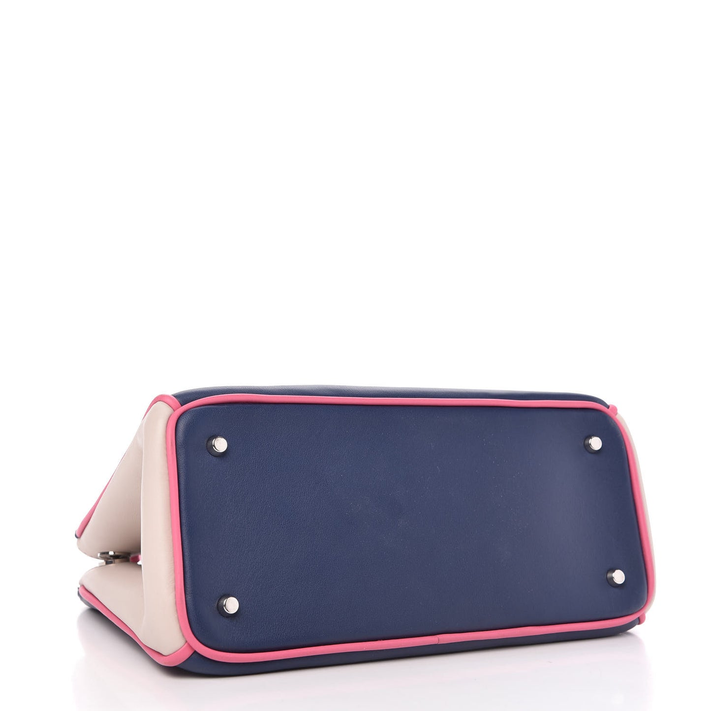 Smooth Calfskin Small Tri-Color Diorissimo Bag Navy Pink