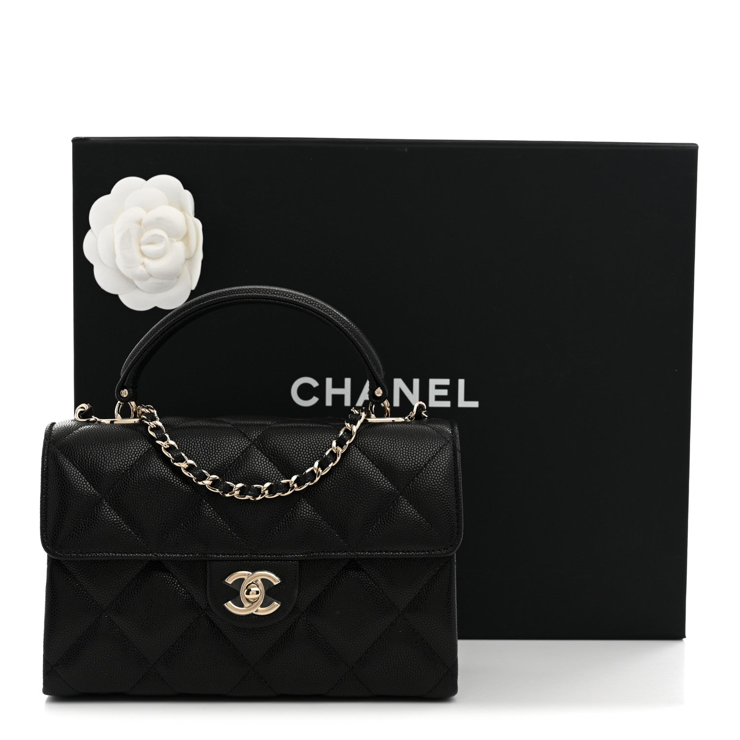 Chanel Caviar Quilted Retro Mini Twist Top Handle Clutch Flap Black 10 of 10