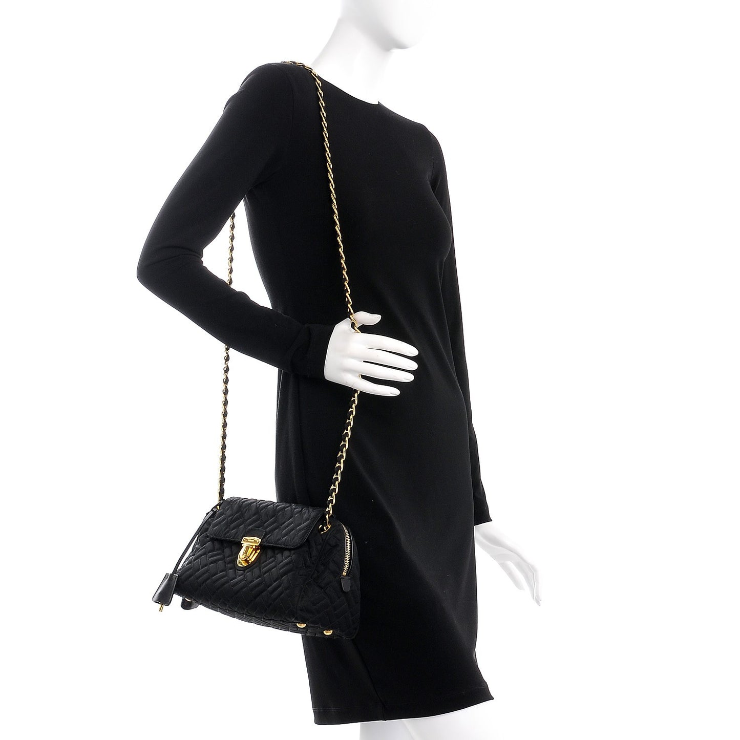 Nylon Tessuto Impuntu Quilted Flap Black