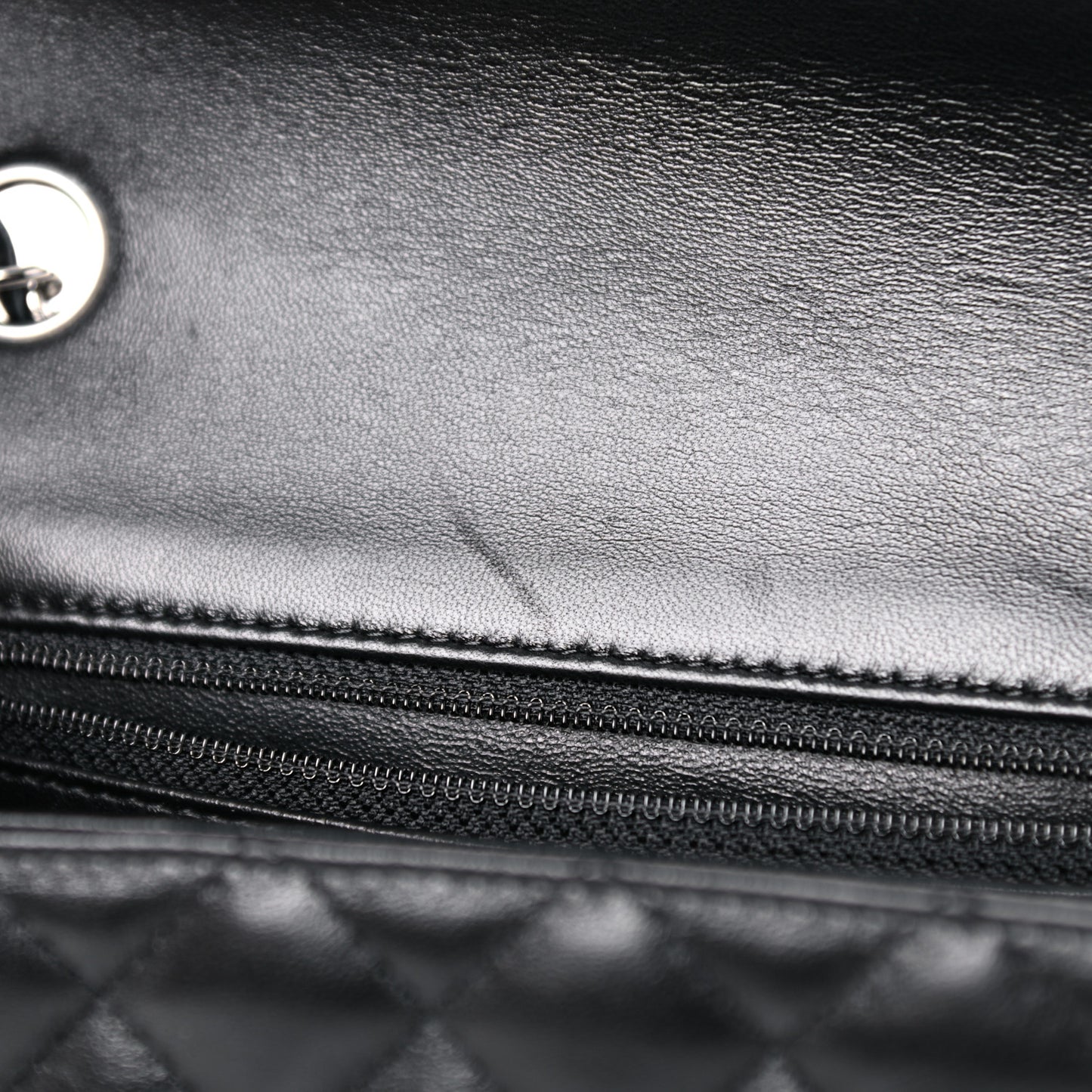 Lambskin Quilted Mini Rectangular Flap Black