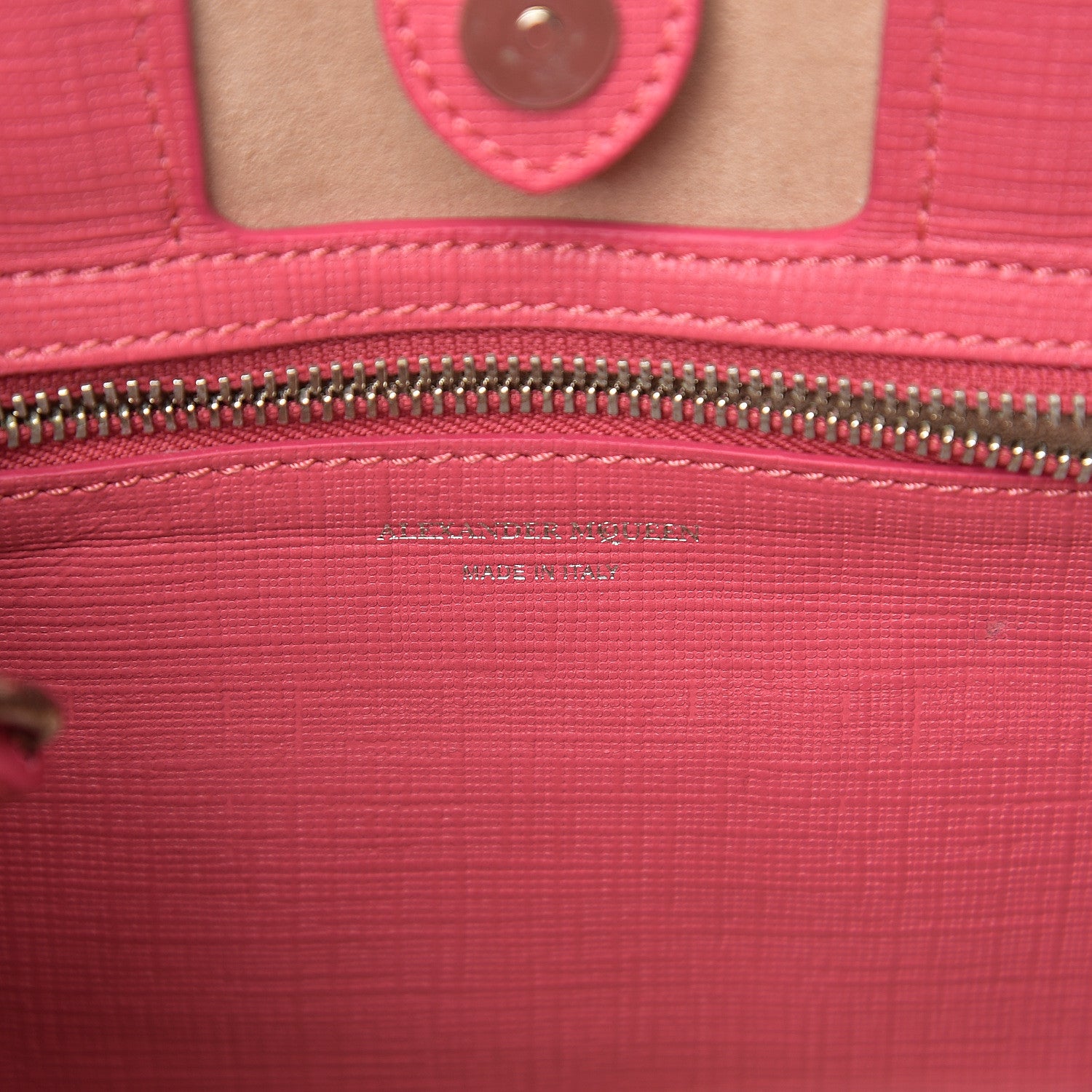 Alexander McQueen Saffiano Mini Shopper Tote Pink 5 of 9