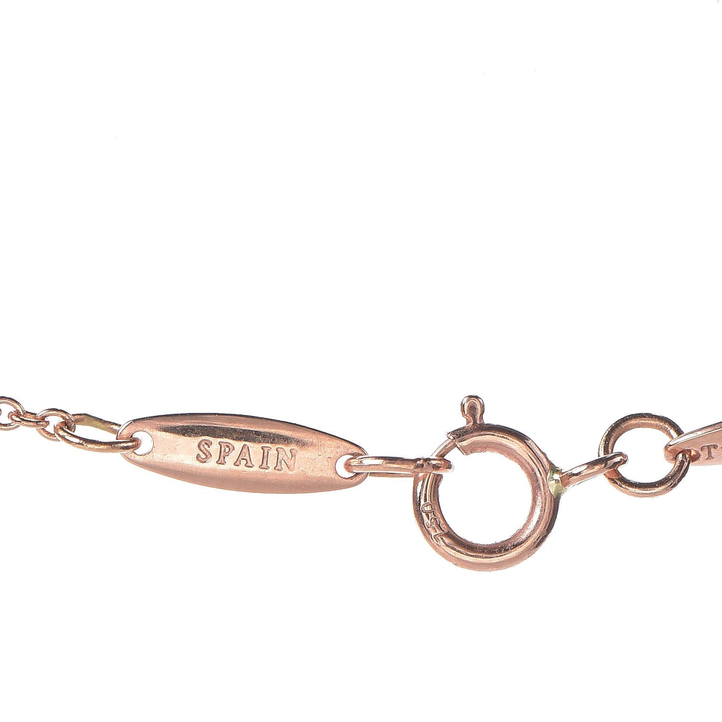 18K Rose Gold Diamond .17ct Elsa Peretti Diamonds by the Yard Pendant Necklace