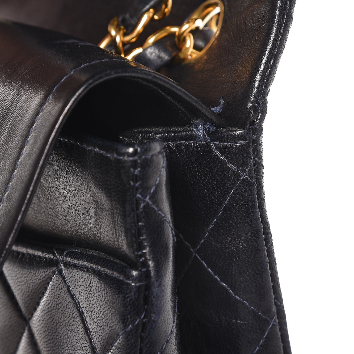 Chanel Lambskin Quilted Medium Double Flap Navy 13 of 14
