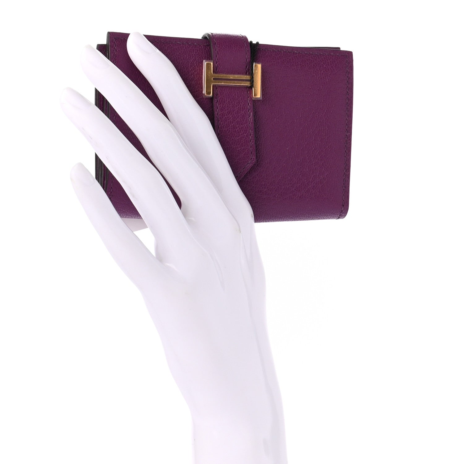 Hermes Chevre Mysore Mini Bearn Wallet Anemone 2 of 7