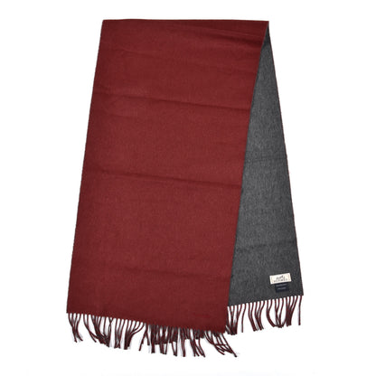 Hermes Cashmere Recto Verso Muffler Rouge H Gris Moyen 2 of 5