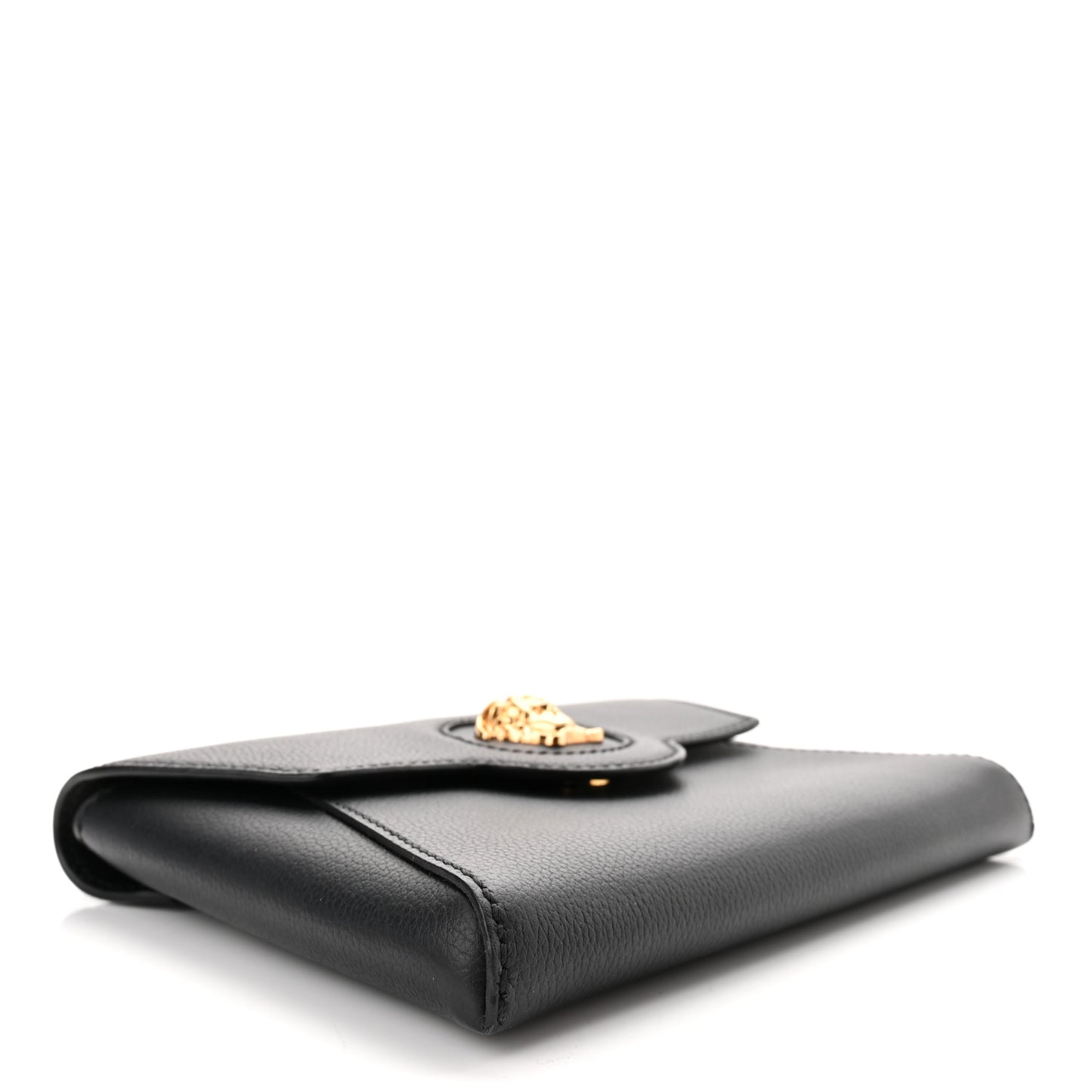 Grained Calfskin La Medusa Chain Crossbody Bag Black
