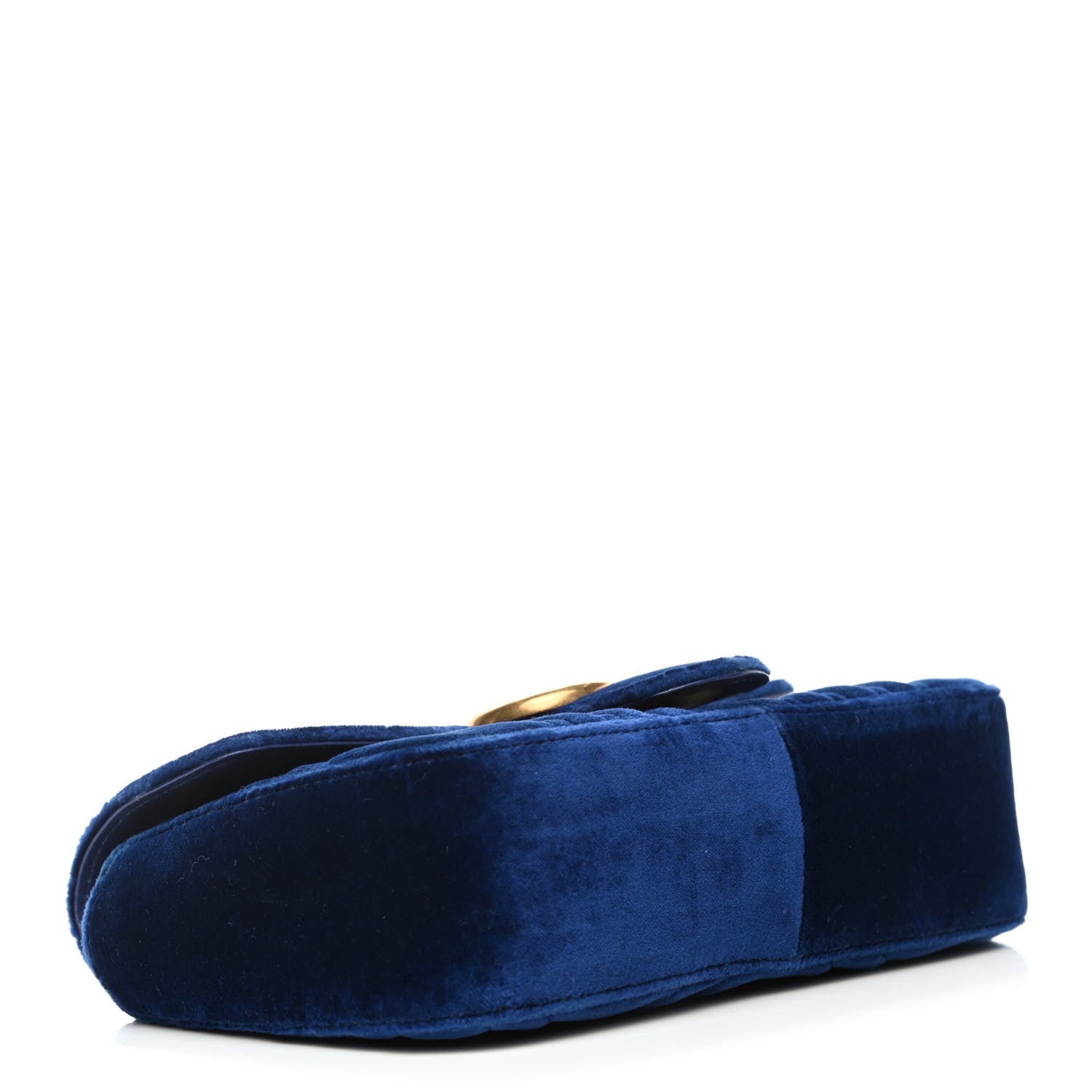 Gucci Velvet Matelasse Mini GG Marmont Shoulder Bag Cobalt Blue 3 of 4