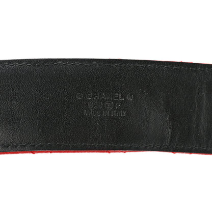 Chanel Caviar Quilted CC Chain Belt 85 34 Red 5 of 9