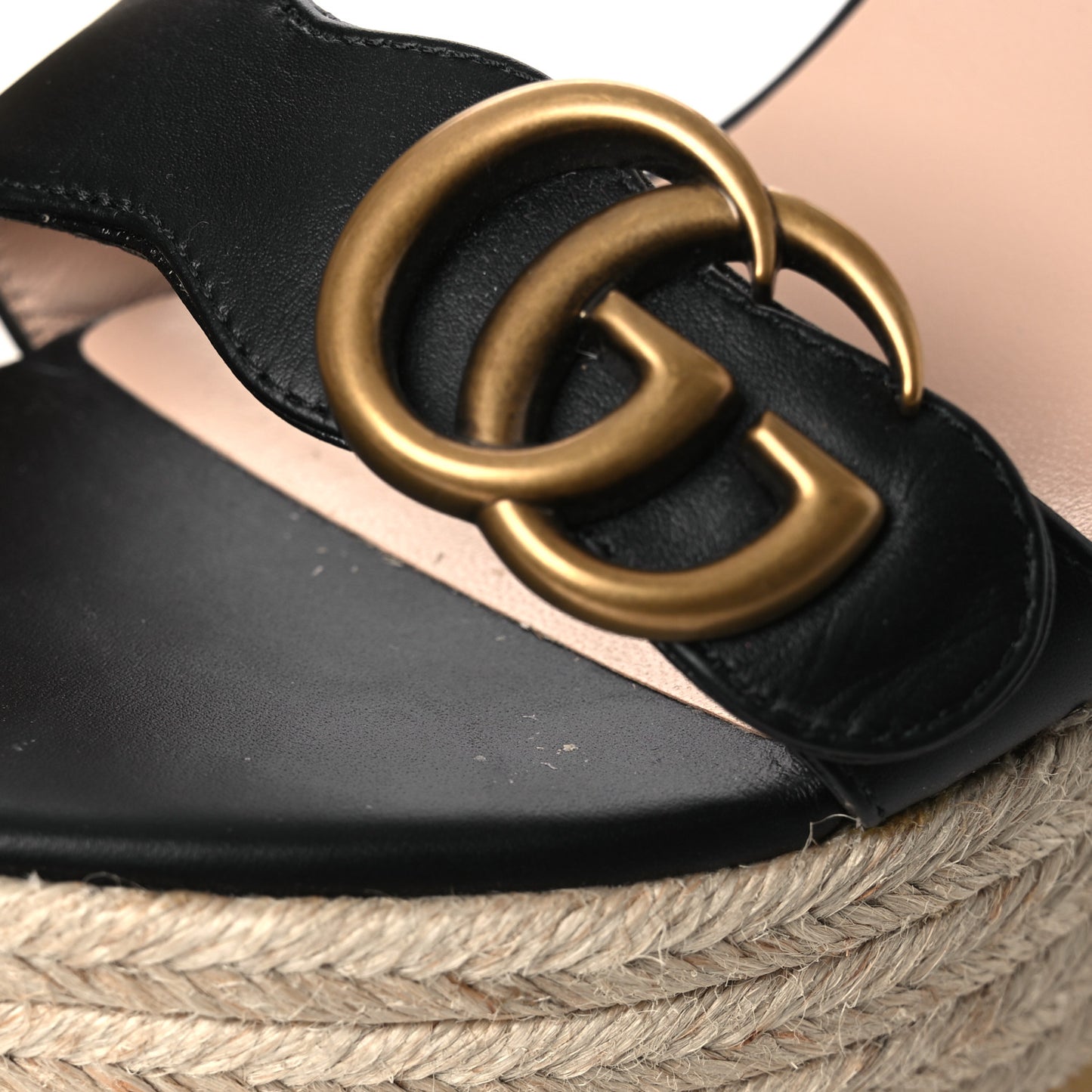 Nappa Matelasse GG Marmont Slingback Platform 45/130mm Espadrille Wedges 39 Black