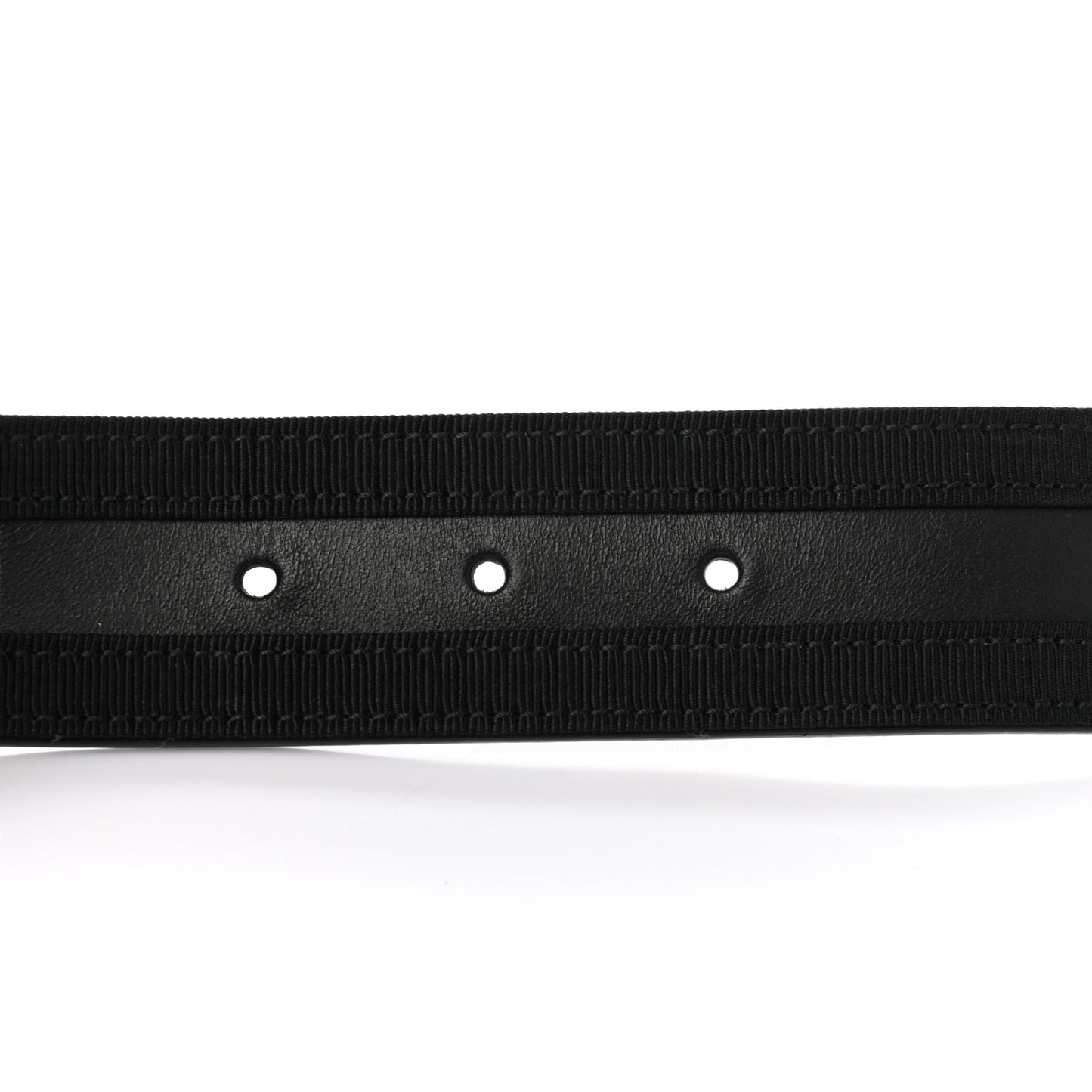 Calfskin Grosgrain Pearl Logo Belt 70 28 Black