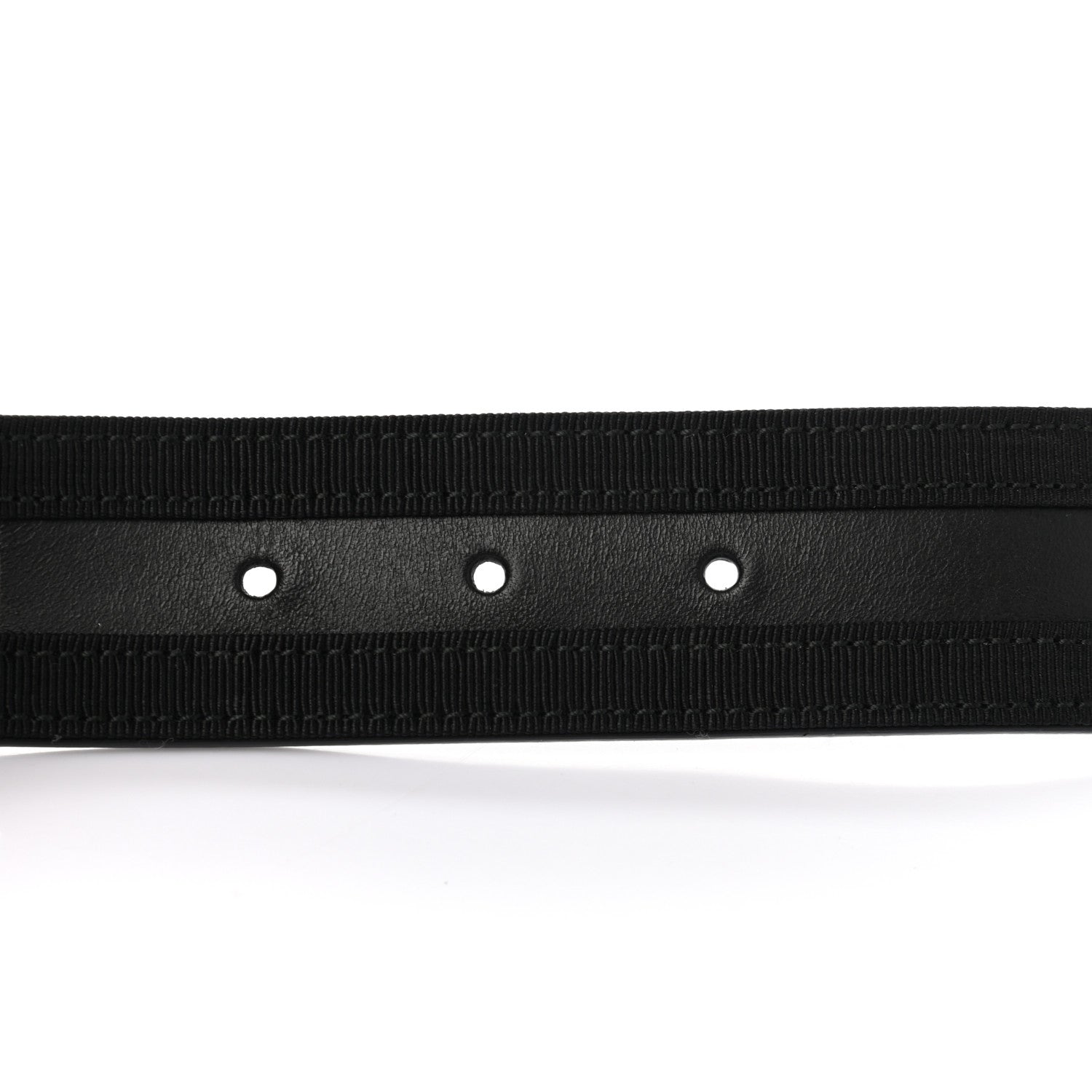 Chanel Calfskin Grosgrain Pearl Logo Belt 70 28 Black 3 of 6