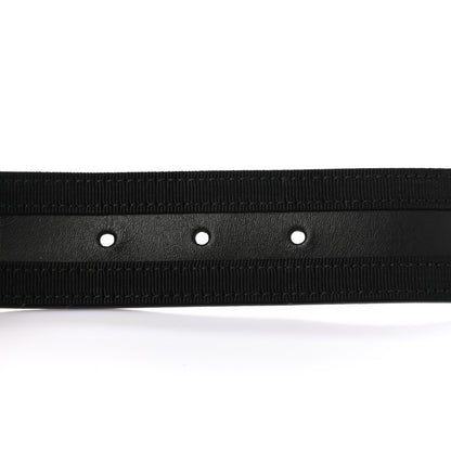Chanel Calfskin Grosgrain Pearl Logo Belt 70 28 Black 3 of 6