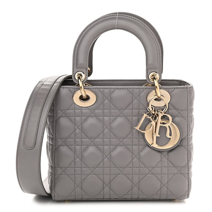 Christian Dior Lambskin Cannage Small Lucky Badges My Lady Dior Grey 1 of 7
