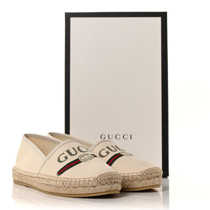Gucci Canvas Logo Espadrilles 40.5 Greggio White 9 of 9