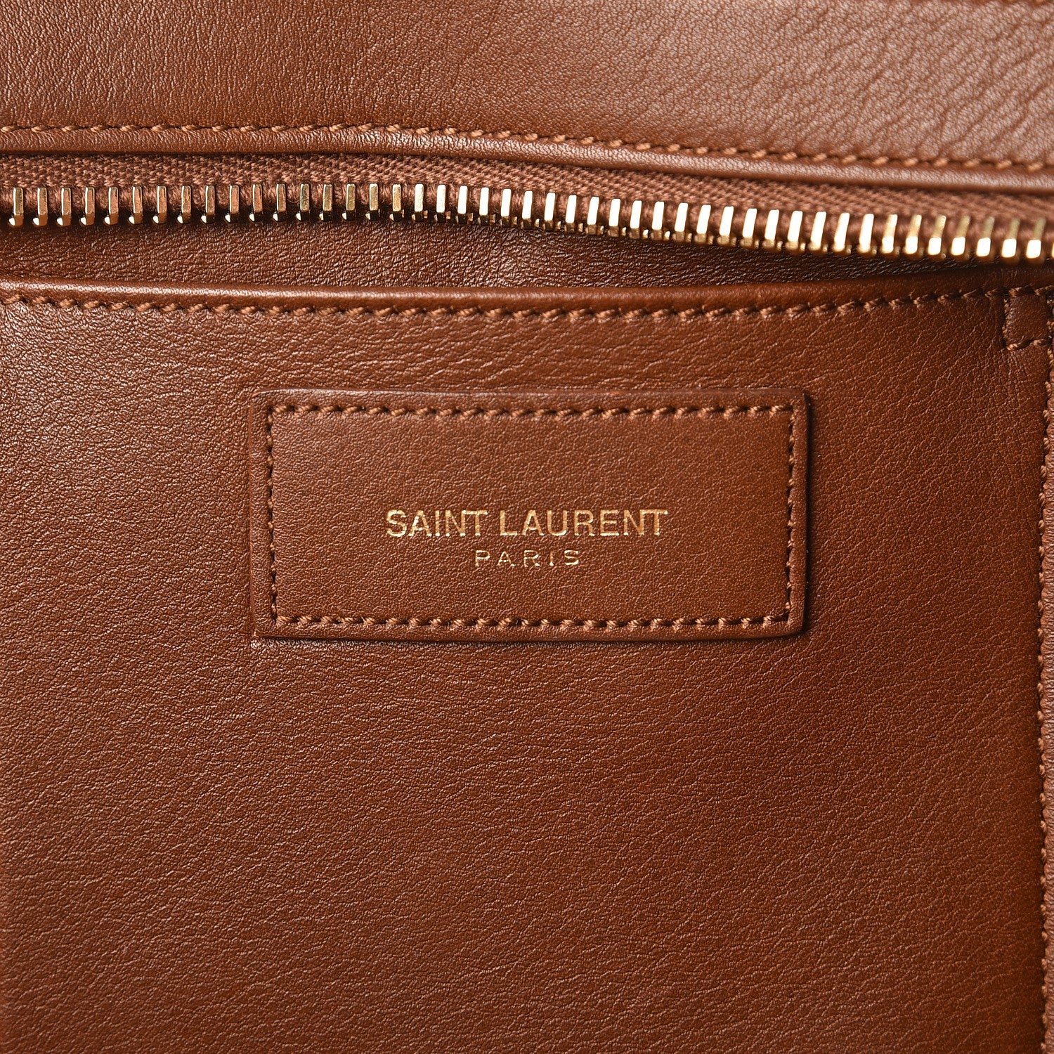 Saint Laurent Calfskin Small Classic Y Cabas Cognac 7 of 8