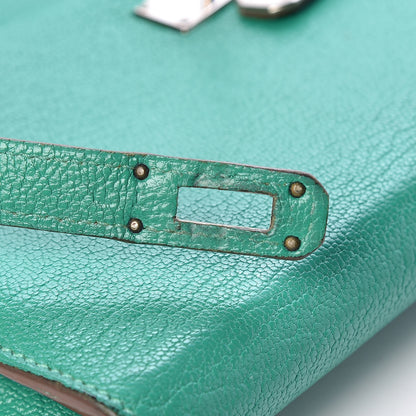 Hermes Chevre Mysore Kelly Longue Wallet Menthe 23 of 24