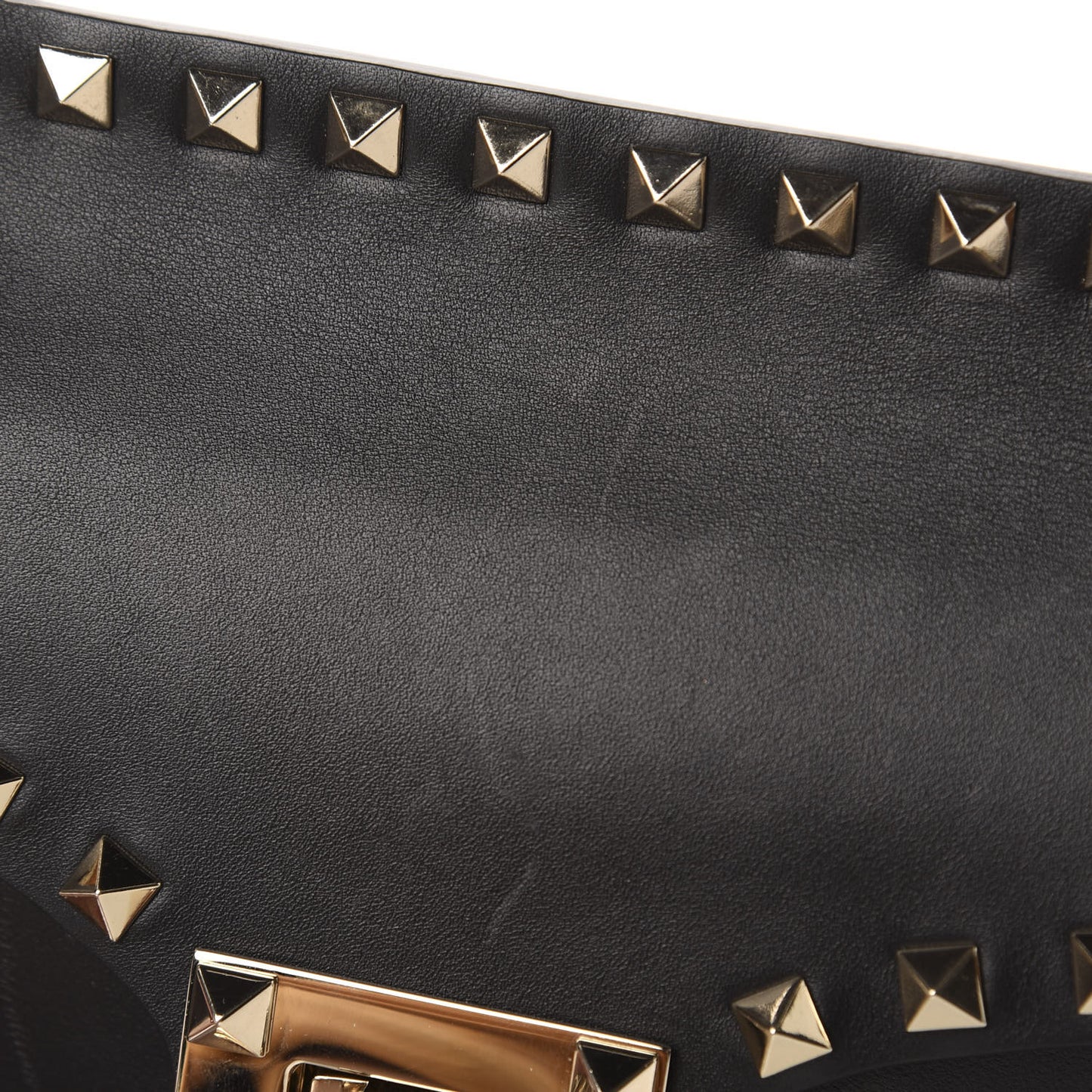 Calfskin Rockstud Crossbody Messenger Bag Black
