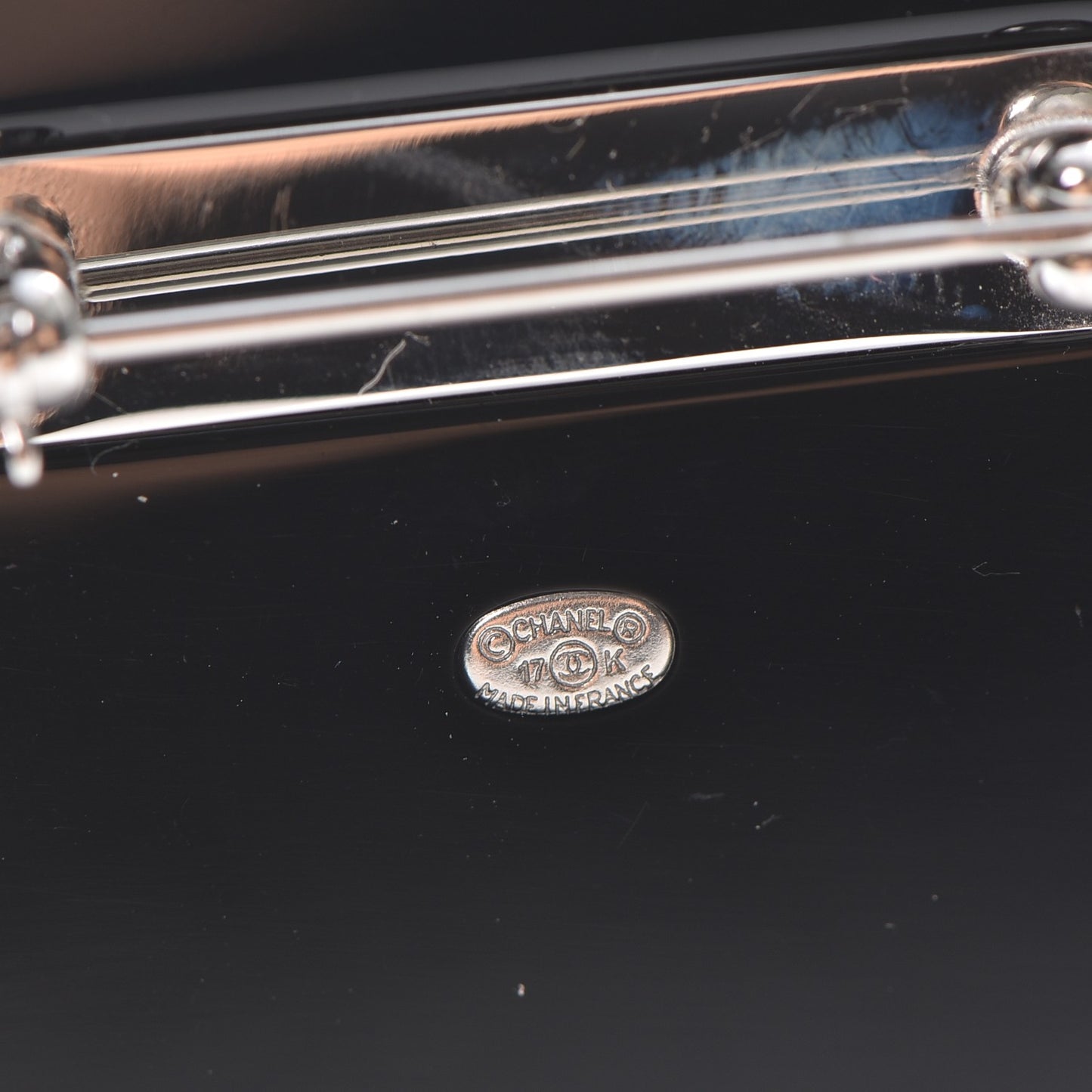 Glittered Resin Strass Brooch Black Pink