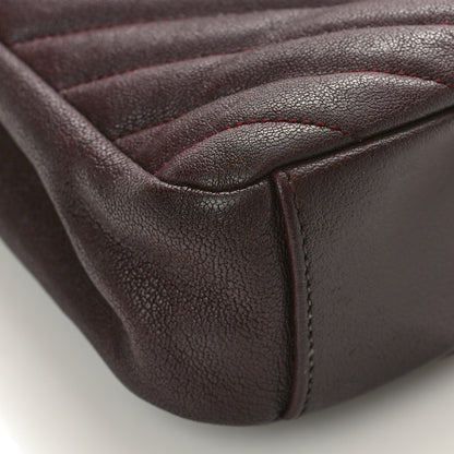 Saint Laurent Sheepskin Matelasse Chevron Monogram Medium College Bag Rouge Legion 10 of 11