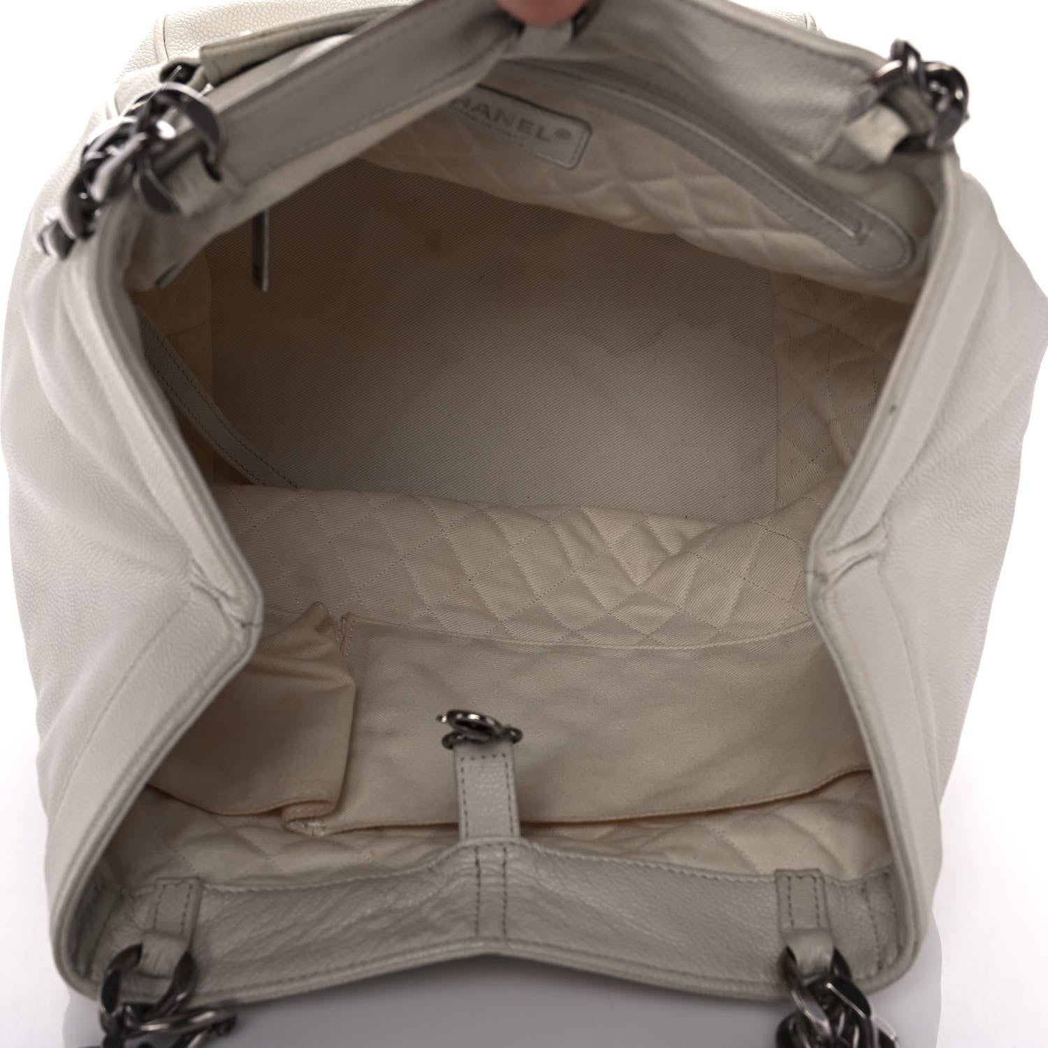 Chanel Caviar Timeless CC Shopping Tote White 5 of 13