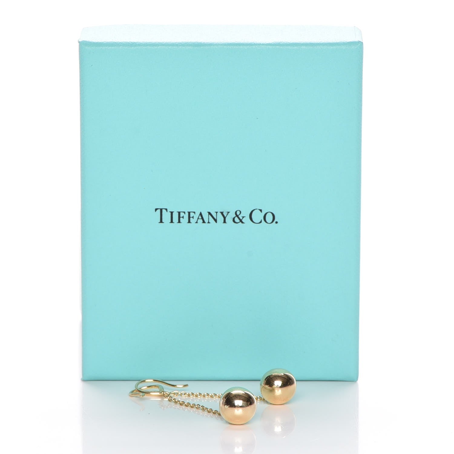 Tiffany 18K Yellow Gold 10mm HardWear Ball Hook Drop Earrings 5 of 5