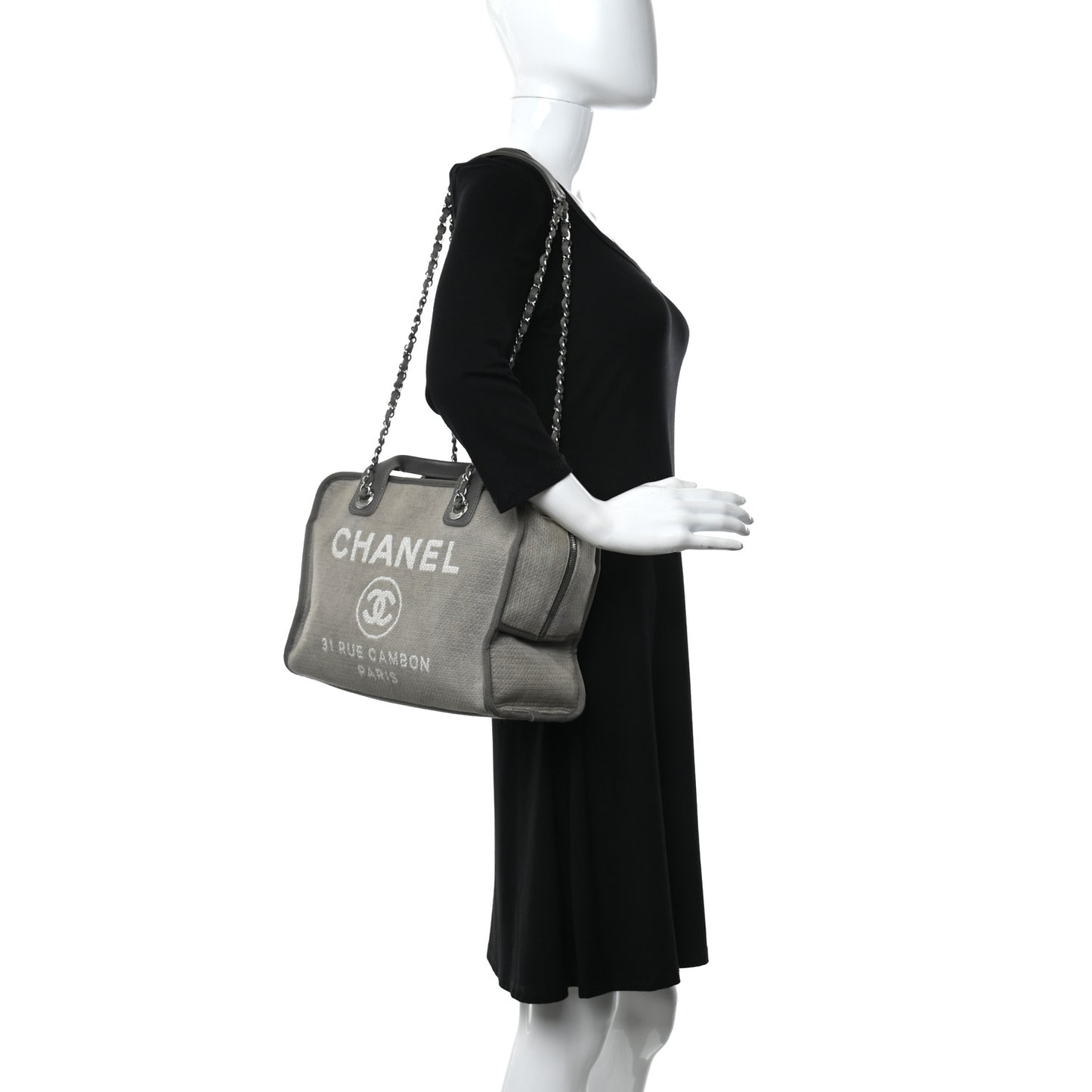 Canvas Deauville Bowling Bag Grey