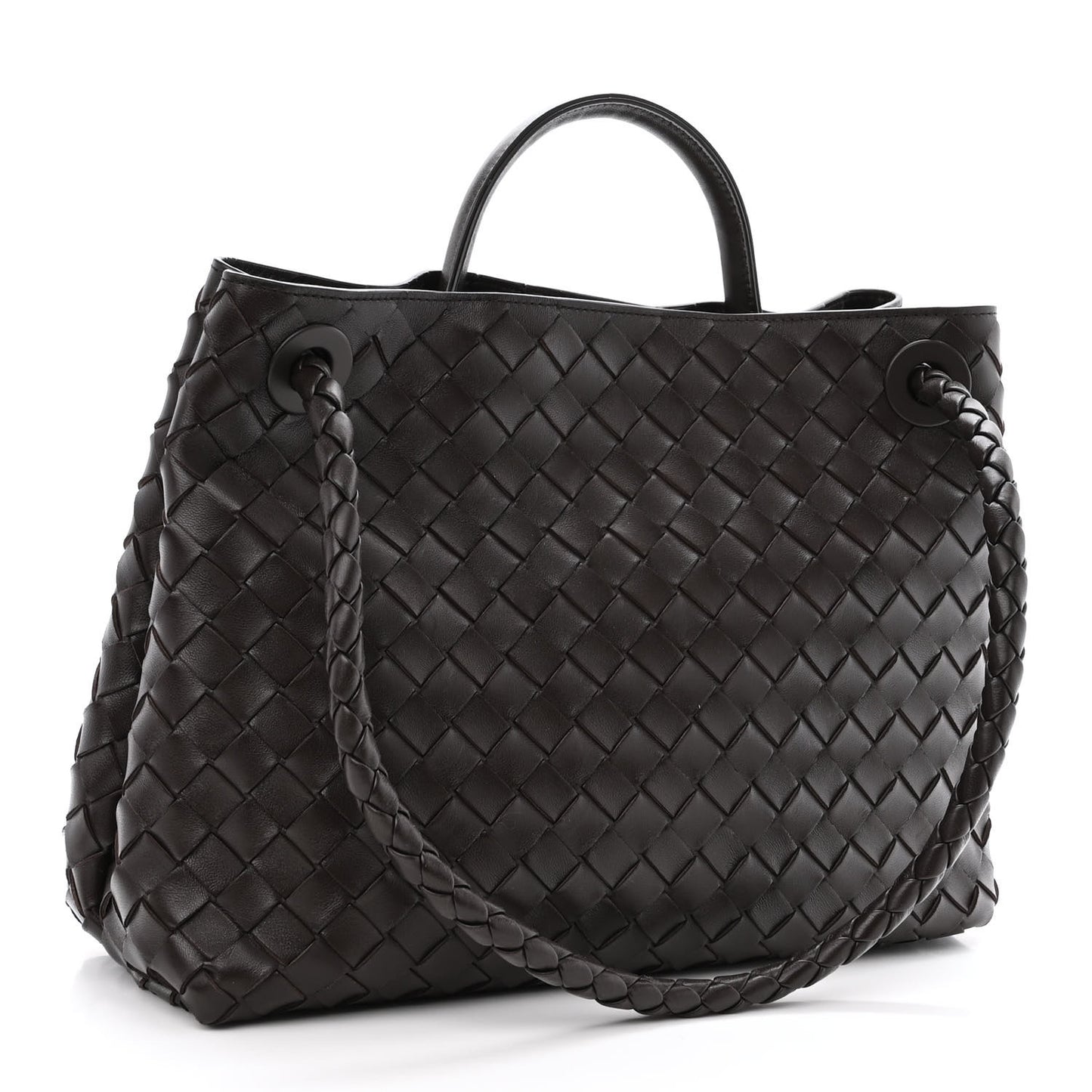 Nappa Intrecciato Medium Andiamo Shoulder Bag Fondant