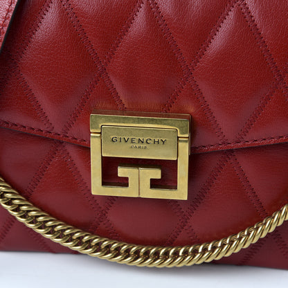 Givenchy Goatskin Quilted Small GV3 Shoulder Bag Vermilion 10 of 10