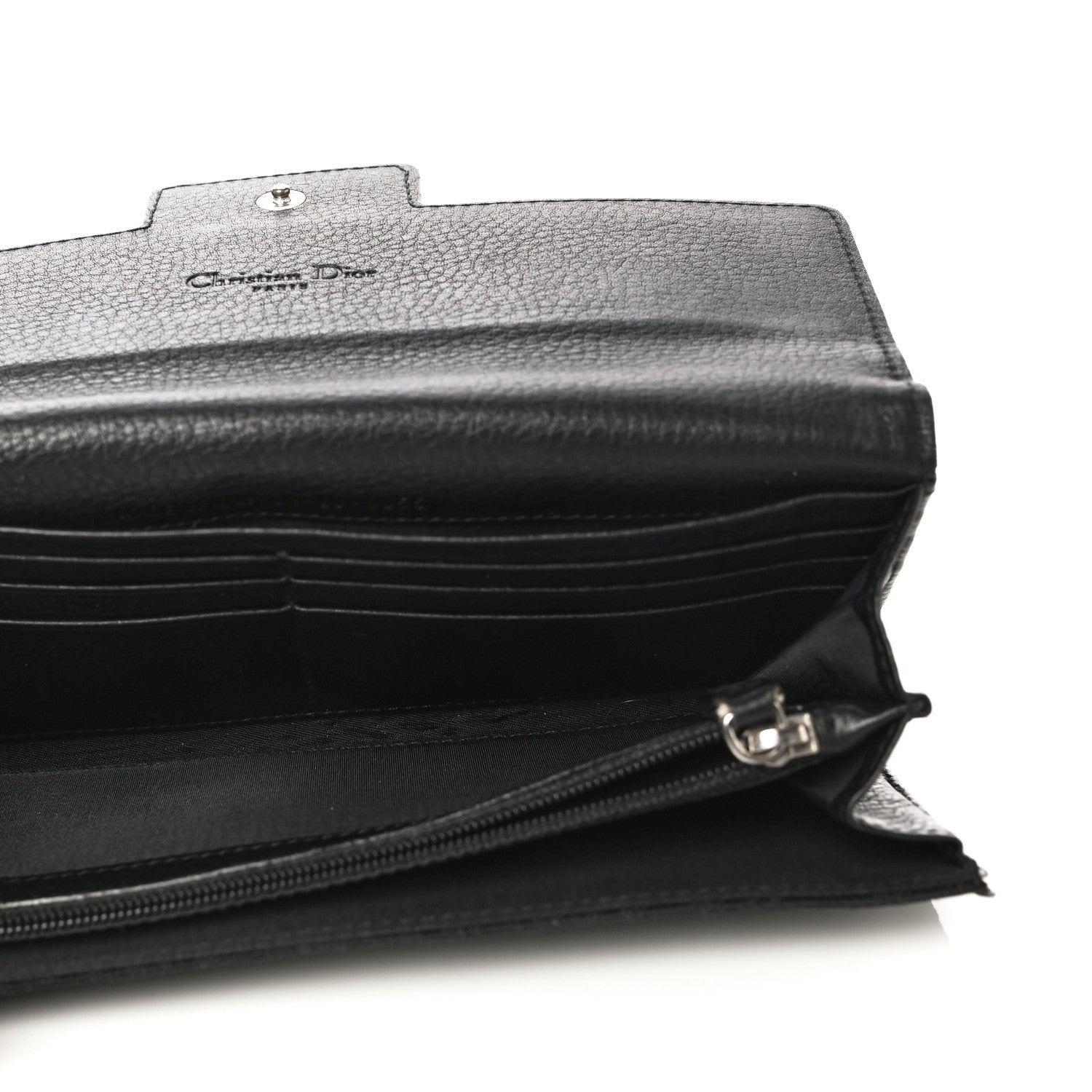 Christian Dior Monogram Flap Wallet Black 5 of 17