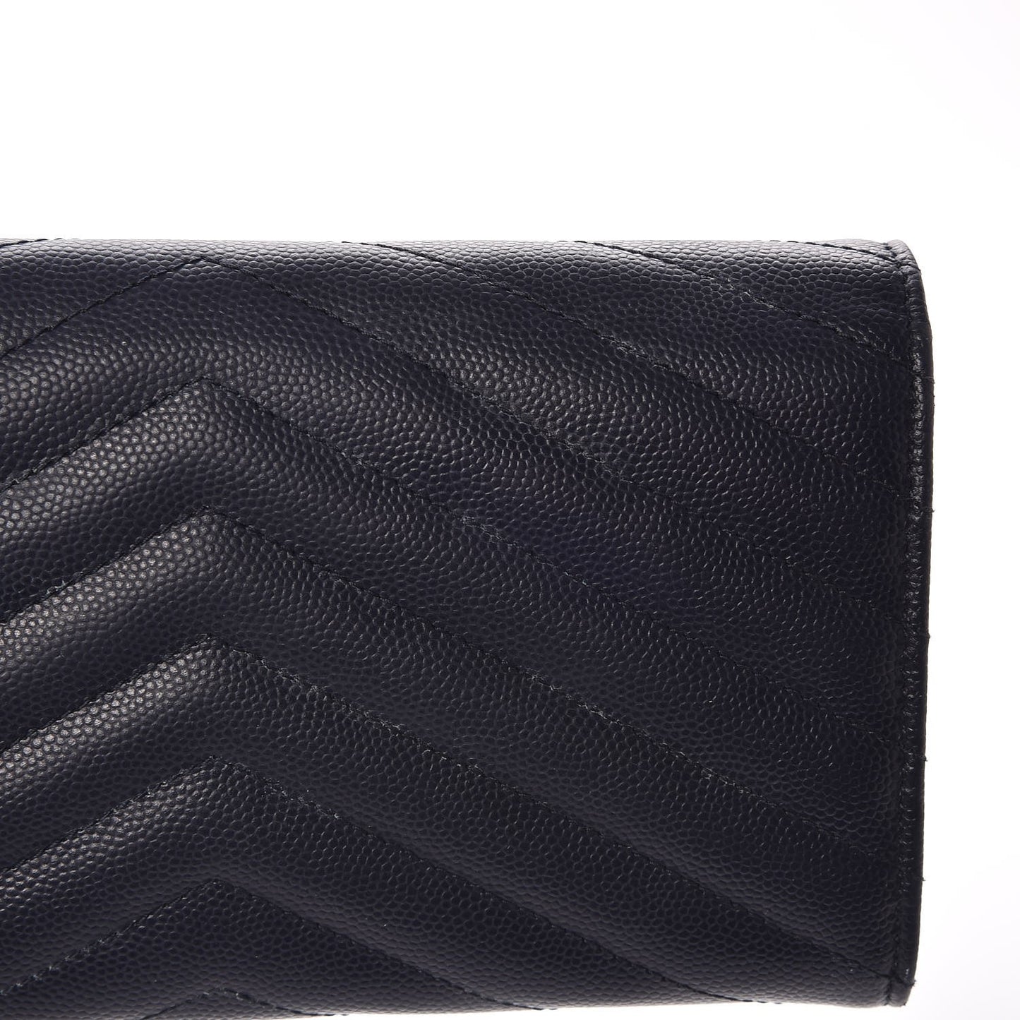 Grain De Poudre Matelasse Chevron Monogram Flap Wallet Navy