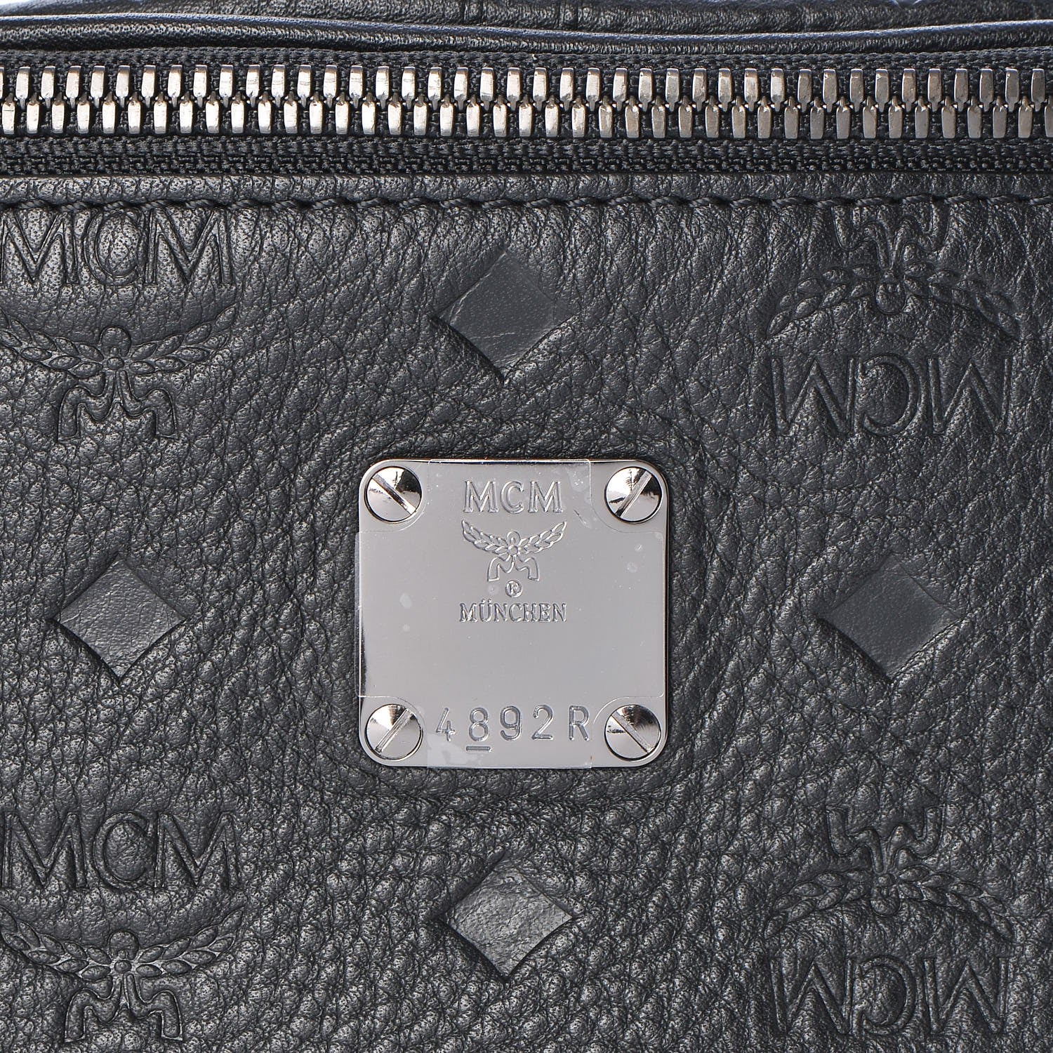 MCM Calfskin Ottomar Monogram Belt Bag Black 11 of 11