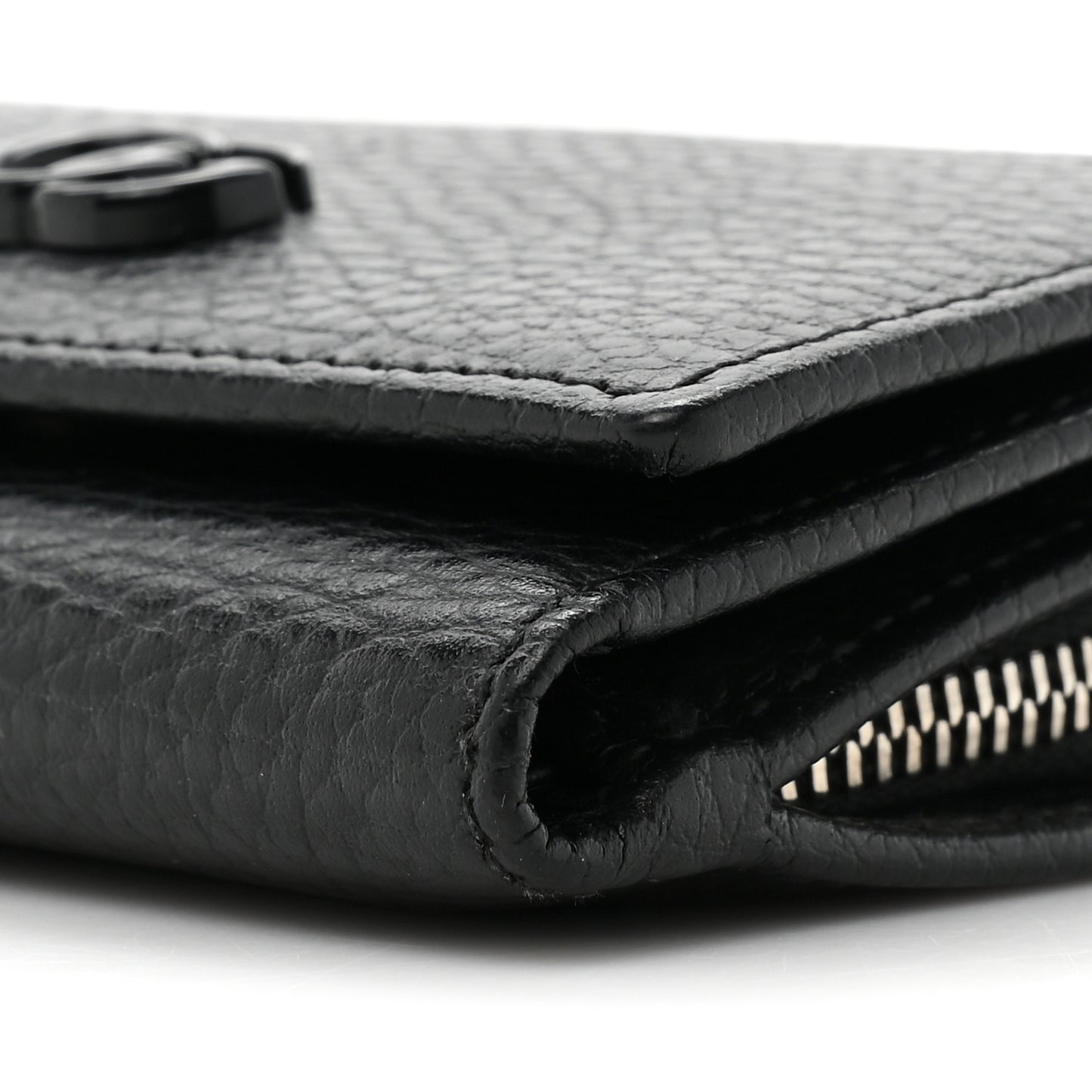 Dollar Calfskin Enamel Monochrome Medium GG Marmont Wallet