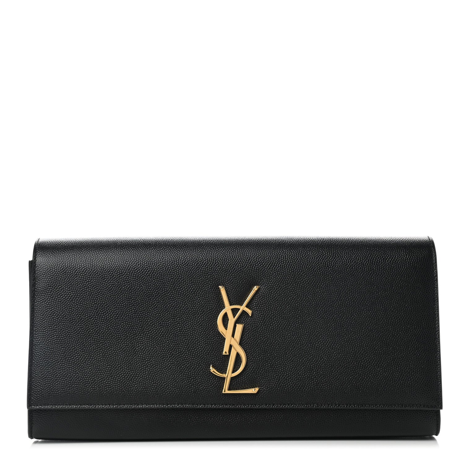 Saint Laurent Grain De Poudre Monogram Cassandre Clutch Black 1 of 10