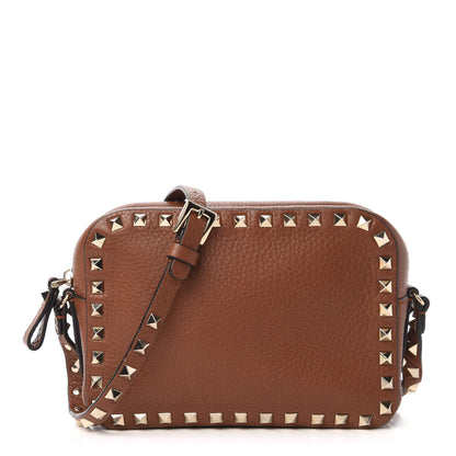 Valentino Garavani Pebbled Calfskin Rockstud Camera Crossbody Bag Bright Cognac 1 of 9