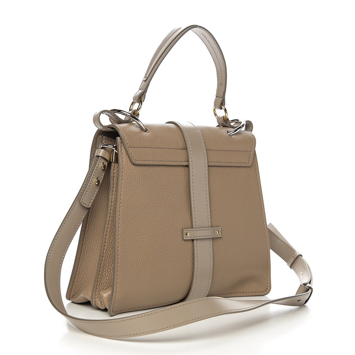 Chloe Shiny Grained Calfskin Medium Aby Day Shoulder Bag Motty Grey 2 of 13
