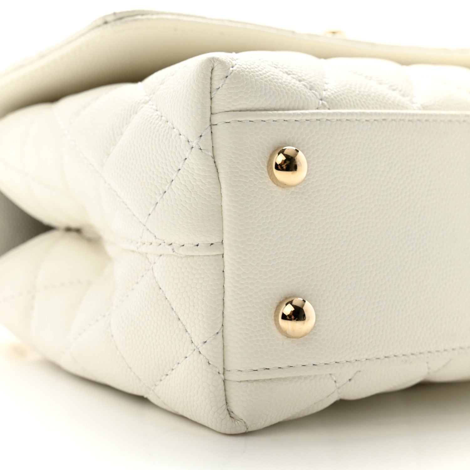 Chanel Caviar Quilted Mini Coco Handle Flap White 9 of 12
