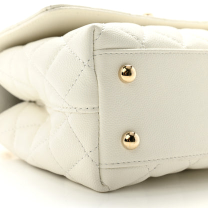 Chanel Caviar Quilted Mini Coco Handle Flap White 9 of 12