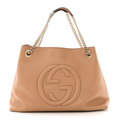 Gucci Pebbled Calfskin Medium Soho Chain Shoulder Bag Camelia 1 of 11