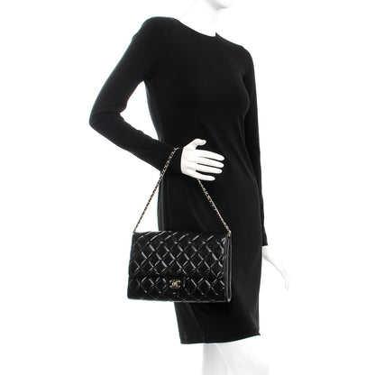 Chanel Lambskin Quilted Clutch With Chain Flap Black 2 of 8