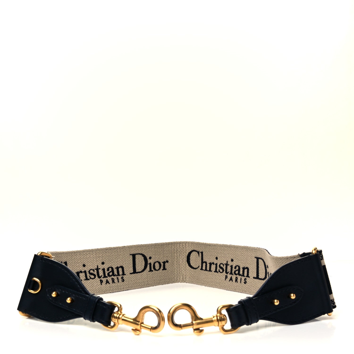 Christian Dior Canvas Embroidered Shoulder Strap Black 3 of 4