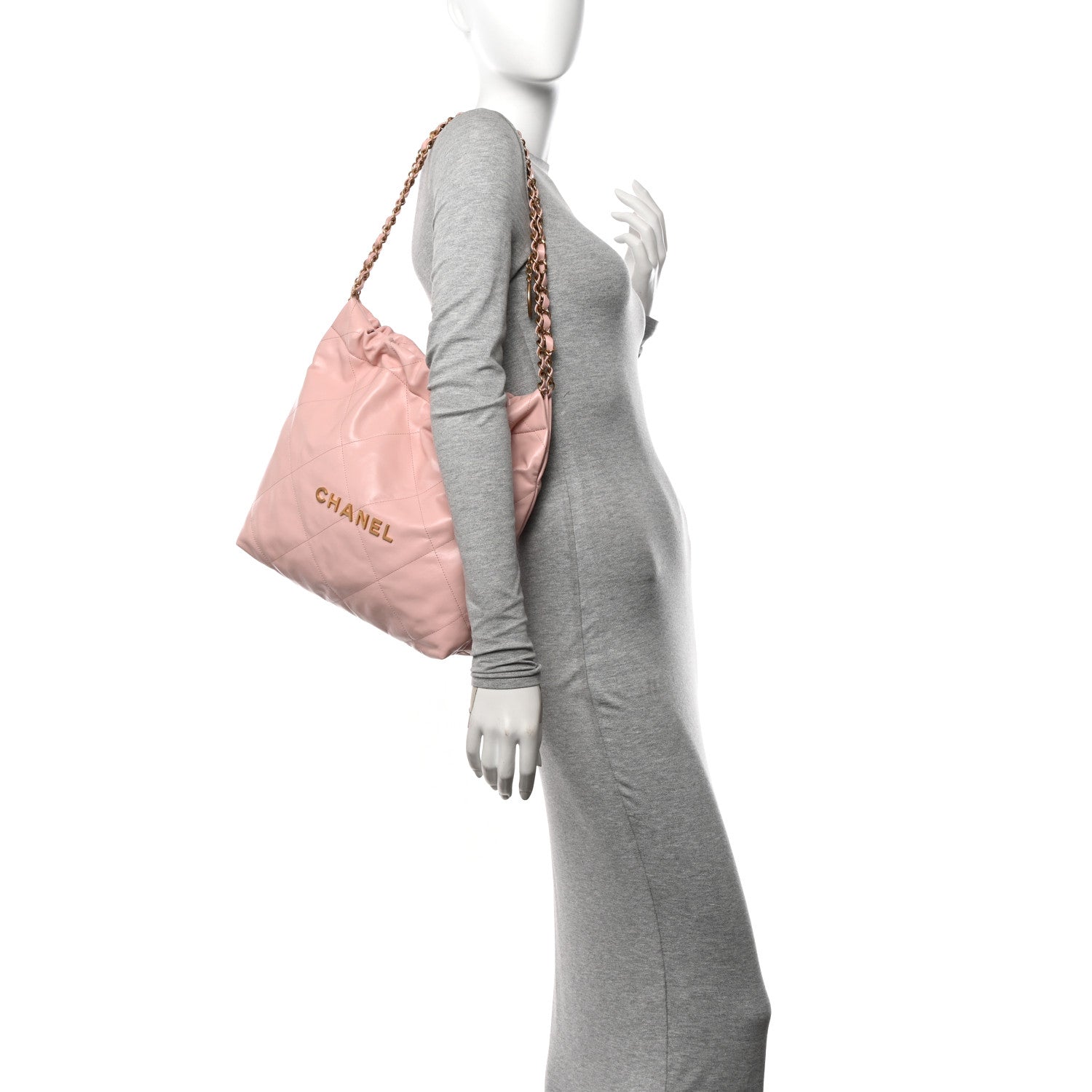 Chanel Shiny Calfskin Quilted Small Chanel 22 Rose 2 of 11