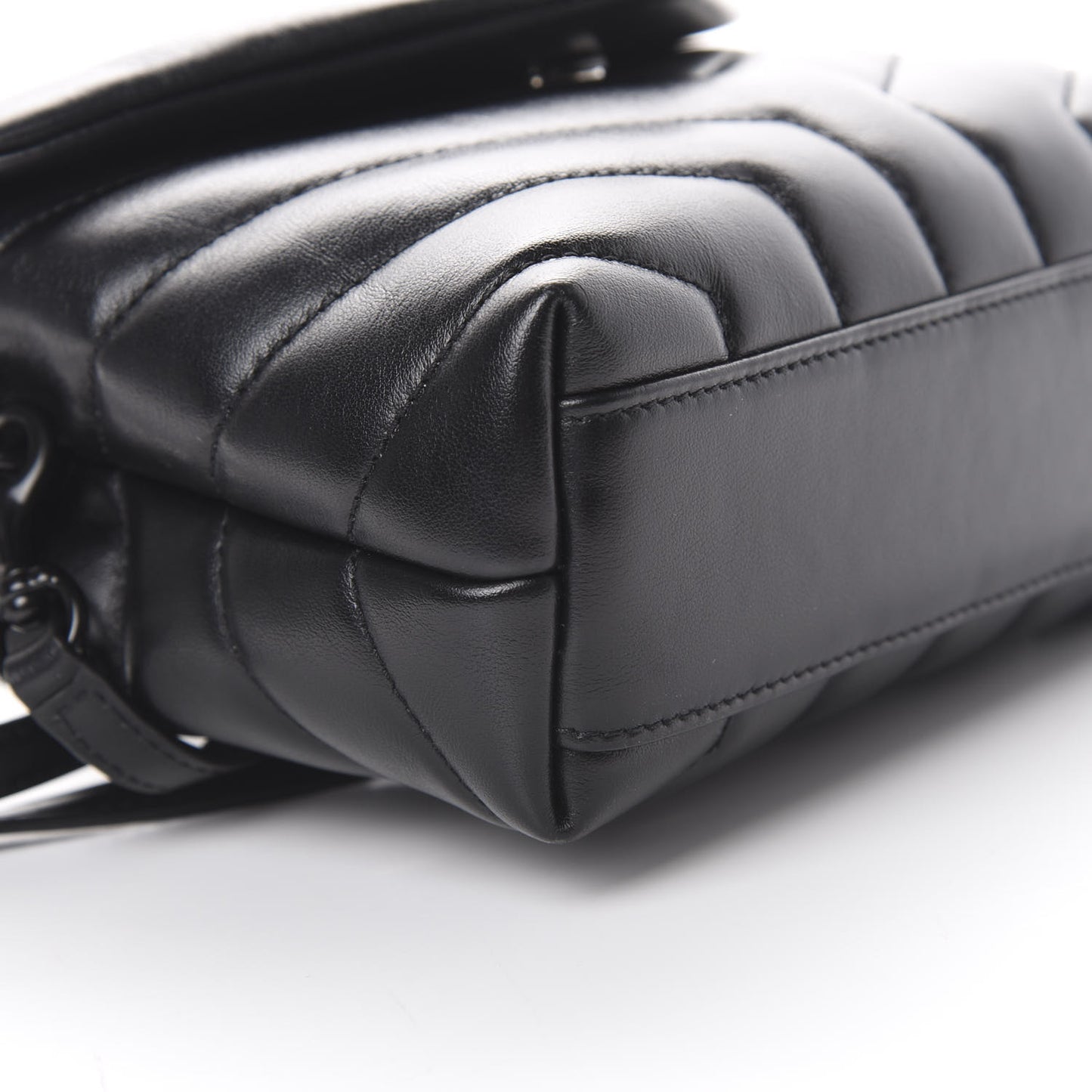 Calfskin Y Quilted Monogram Toy Loulou Crossbody Bag Black
